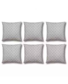 Six Pieces Cushion Cover Set Silver Color