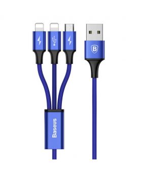 Baseus Rapid Series 3-1 Cable micro+dual(Blue)