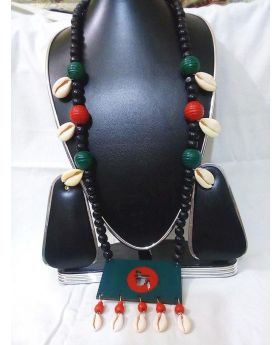 Wooden Bangladesh Necklace set - Black