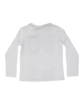 White Cotton Long Sleeve T-shirt For Boys