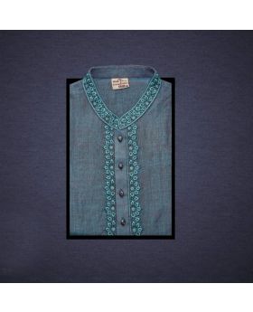 Indian Fabrics Semi Long Panjabi-106254