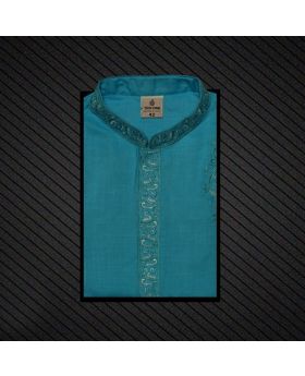 Indian Fabrics Semi Long Panjabi-106273
