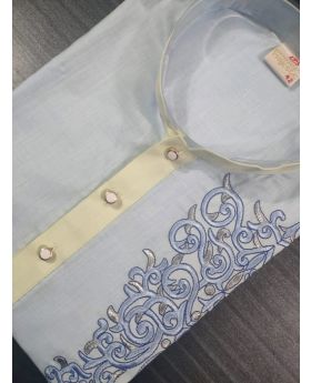 Indian Fabrics Semi Long Panjabi-106276