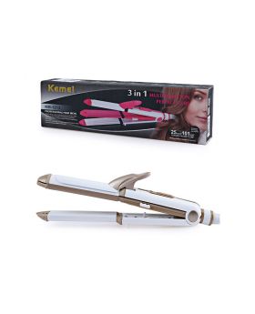 kemei Km-1213 Hair Straightener 3 in1 Hair Curler Iron
