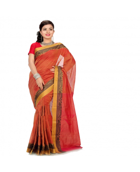 Red Maslice Cotton Saree