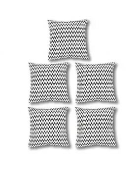 Five Pieces Cushion & Cover Set(White and Black)