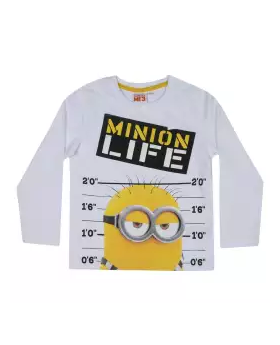 White Cotton Long Sleeve T-shirt For Boys 01