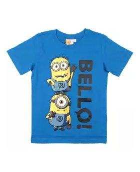 Deep Blue Cotton Short Sleeve T-shirt For Boys