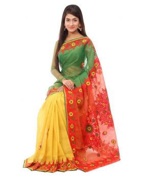 Pure Muslin Silk with Hand Embroidery Saree for Women