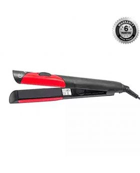 KM -1296 Professional Hair Straightener - Black and Red