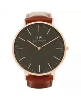 WD03 PU Leather Analog Wrist Watch For Men - Brown And Black