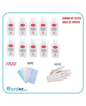 Almer Hand Sanitizer - 50 ml Combo of 10 PCs with free masks & gloves