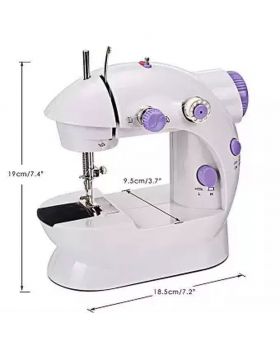 8 in 1 Mini Portable Electronic Sewing Machine With Paddle - White and Purple