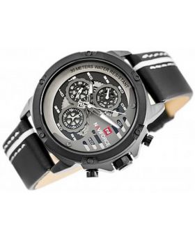 NAVIFORCE 9110 Top Brand Luxury 24 hour Date, Week Display Sports Quartz Military Wristwatch - Black White