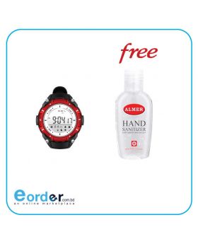 DZB DA14580 Bluetooth 4.0 Smart Watch Heart Rate Monitor Pedometer Remote Camera SMS Call for Android iOS - Red
