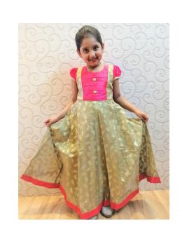 Girls new golden colur party gown 
