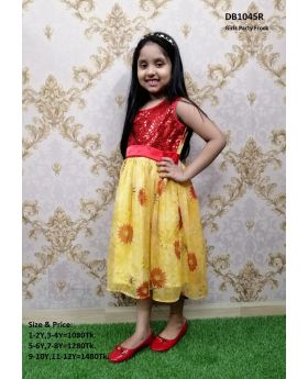 GIRLS NEW  YEALLOW COLUR PARTY DRESS 