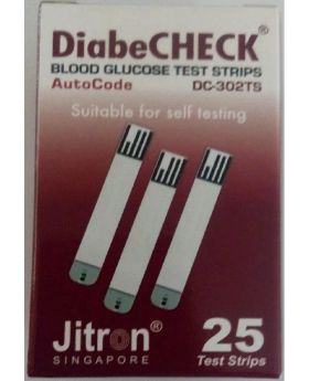 Diabe CHECK Blood Glucose Test Strips 25's Pack Auto Code