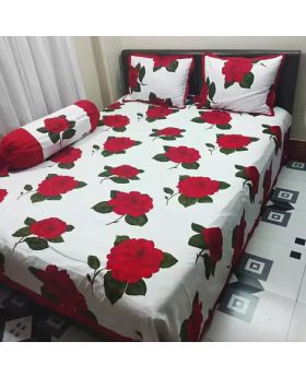 Double Size Cotton Bed Sheet ( Matching with 2 Pillow Covers)