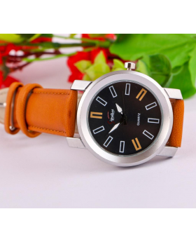 Chocolate Artificial Leather Analog Watch for Men
