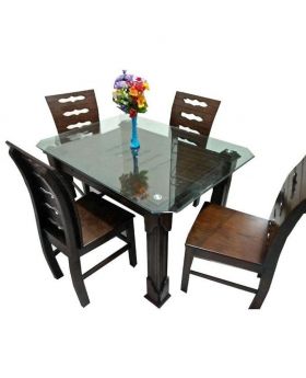 DI-46 - Dining Table with 4 Chair - Dark Chocolate
