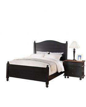 Malaysian MDF black Wood Bed - Lacquer Polish