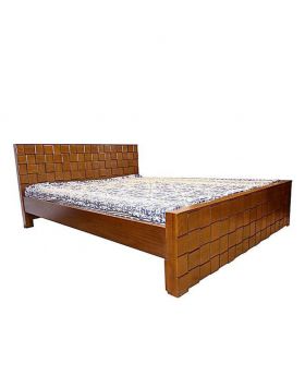 Canadian Oak Veneer Wood Bed - Lacquer Polish Bed