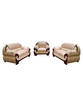 SA-339 - Wooden Sofa Set with Godi Design - Biscuit and Off-White
