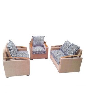 SA 166 - Malaysian Processed Wood Sofa Set - Biscuit and Ash