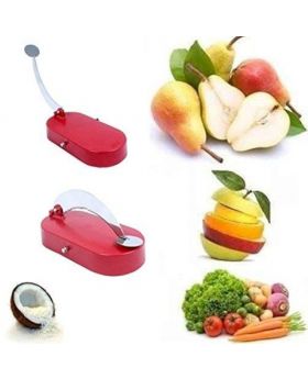 Plastic And Stainless Steel Ganesh Cut 'N' Chop Vegetable Cutter For Kitchen - Multicolor