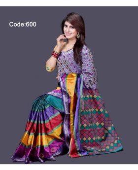 Soft Silk Saree for Women (Mix-Colour)