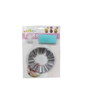 Cake Decorating Tools- with 6 Nozzles and 12 cookie decorating plate White Kitchen Tool Set  (White)

