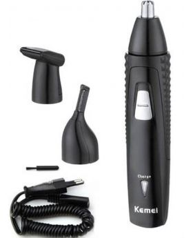 KM-309 3 in 1 Rechargeable Nose Hair Trimmers - Black
