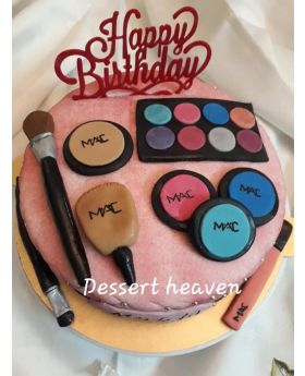 Makeup theme fondant cake