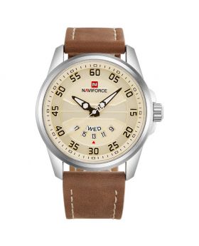 Naviforce 9160 Ornge Brown-Watch Men Top Brand Luxury Digital Analog Sport Wristwatch Military Genuine Leather Male Clock Relogio Masculino