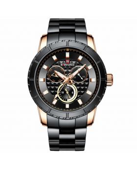 Naviforce 9145  Black & Red For Men's Luxury Brand Business Fashion Classic Watch For Men
