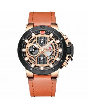 Naviforce 9159 Brown Black-Luxury Brand Men's Watches Watch Men Clock Military Leather Sports Watches Quartz Chronograph Wristwatches saat