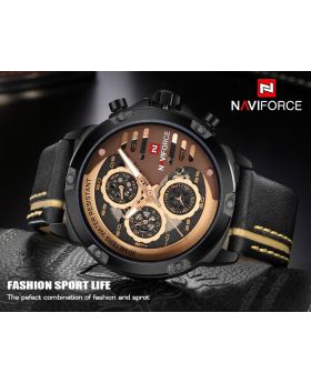 NAVIFORCE 9152 CH Mens Watches Top Brand Luxury Original Sport Watch Men Stainless Steel Strap Waterproof Miliary Dual Display Wrist watch Clock