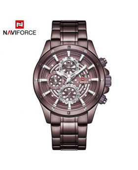 Naviforce 9150 Mens Watches Top Brand Luxury Quartz Watch Steel Men Military Waterproof Sport Wrist Watch Male- BLUE CH-9150 -1