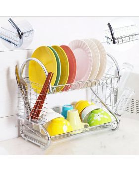 3 Layer Dish Drainer Rack Stainless Steel Silver
