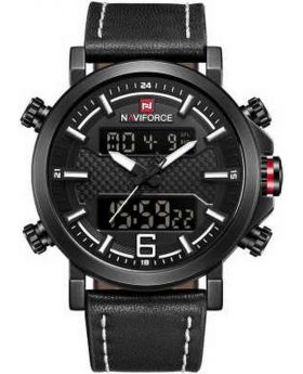 NAVIFORCE 9131BE Luxury Chronograph Sport Military Army Leather band Wristwatch Men-MIX