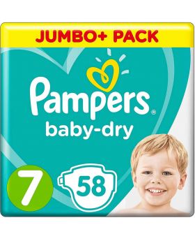 PAMPERS JUMBO PACK BABY DRY SIZE 7 (By 58 nappies)