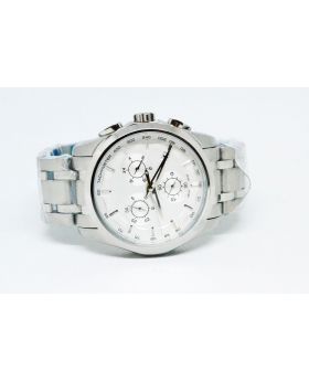 Replica Men's Watch Silver color & White-Silver Bezel 