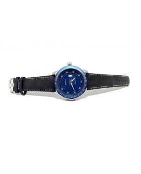 Bowger Dark Navy Blue & White stitched  Analog Movement Date Function Watch for Men