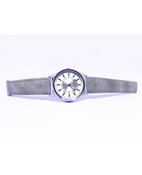 Replica Ash PU Leather Strap White Dial Date Function Watch for Men