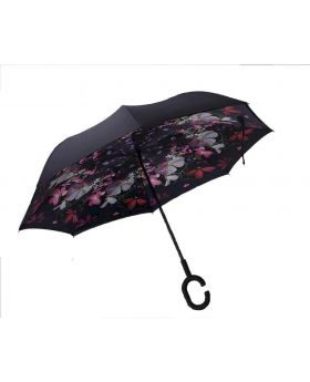 Stylish Mixed 3D Printed Inverted Double Layer C-Hook Umbrella