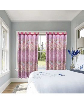 Curtain for Door Windows-Blue Digital print 1pc