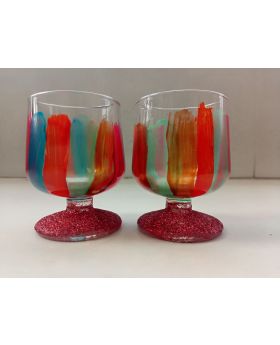multicolor base decorative shot glass
