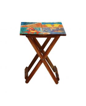 Hand Painted Wooden Folding Table Design No 5